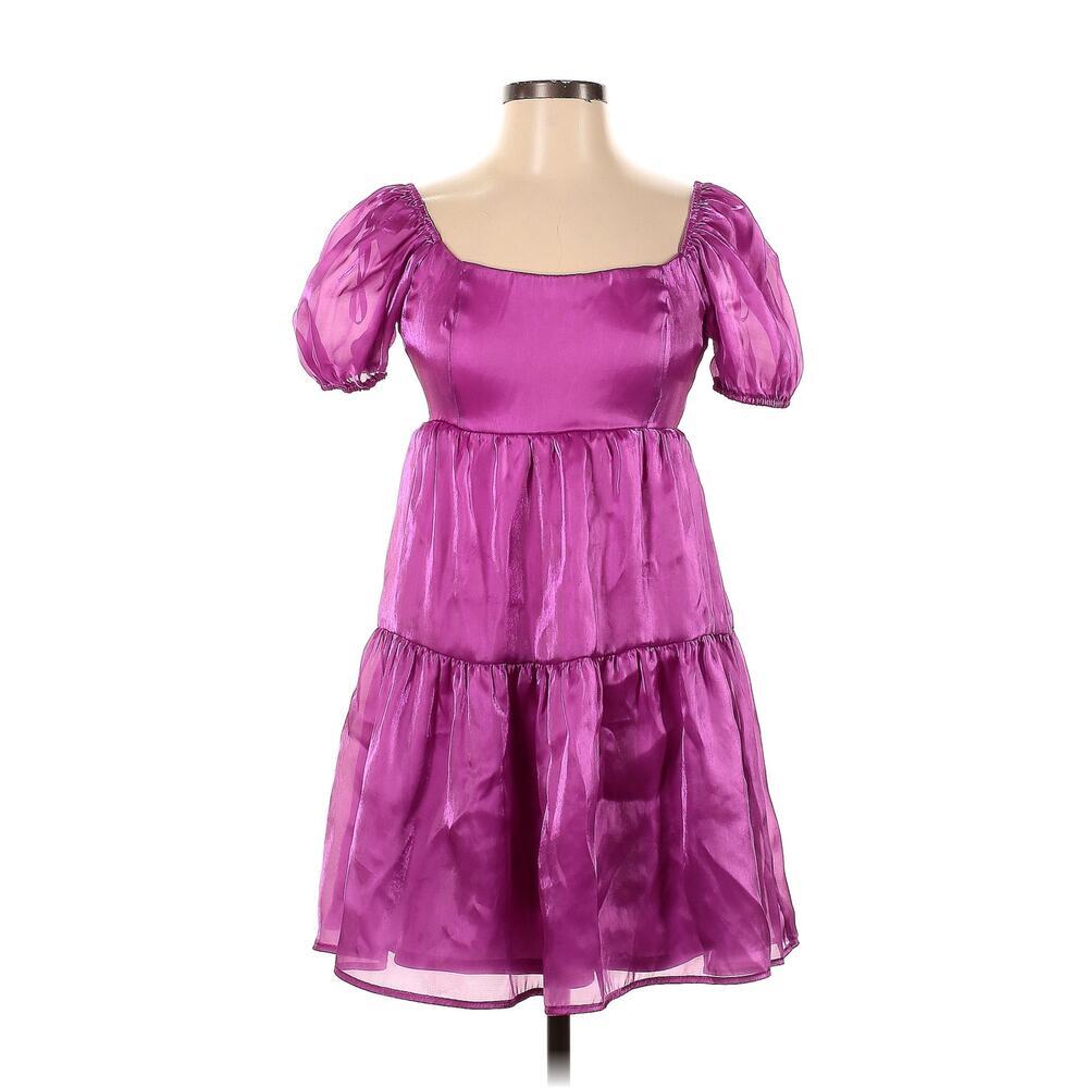 Crystal sky purple shiny cocktail dress size large - Picture 3 of 14